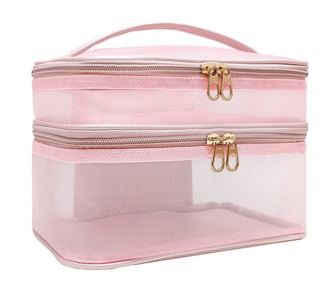 Αγορά Νάιλον Mesh Luxury Custom Cosmetic Bag Διπλό στρώμα Αποδέχεται Προσαρμοσμένο Λογικό online manufacture