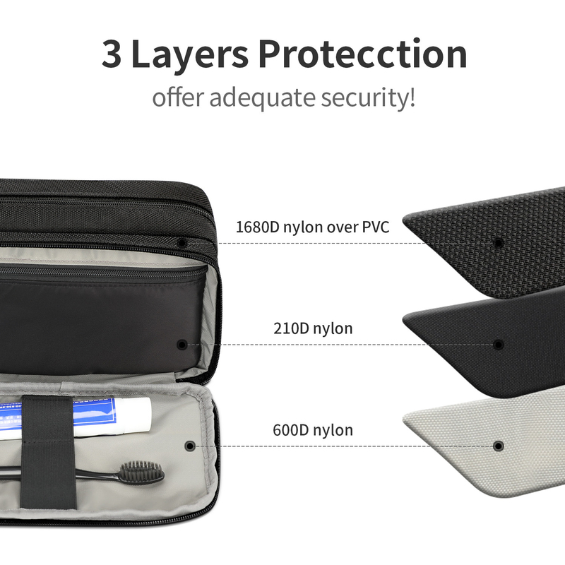 Ταξιδιωτικό Custom Toiletry Bag Οργανωτής τσάντα Eco Friendly κρεμαστικό καλλυντικό οργανωτή 3 στρώσεις