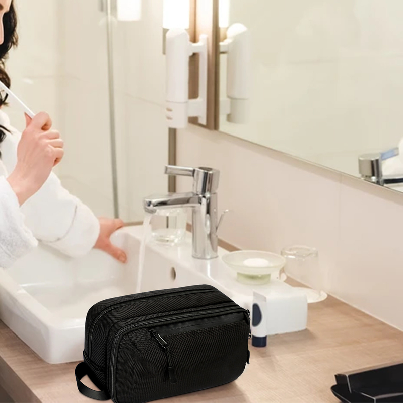Ταξιδιωτικό Custom Toiletry Bag Οργανωτής τσάντα Eco Friendly κρεμαστικό καλλυντικό οργανωτή 3 στρώσεις
