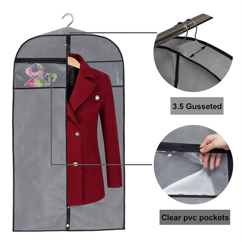 Υφάσματα Ελαφρύ Custom Travel Garment τσάντα ρούχων για κοστούμια Προστατευτικό κρεμασμένο φερμουάρ 24x32