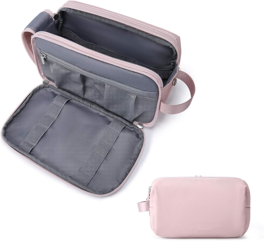 Ροζ Dopp Kit Ανθεκτικό στο νερό ξύρισμα Κοσμητικό Μακιγιάζ Προσαρμοσμένη ταξιδιωτική τσάντα για γυναίκες