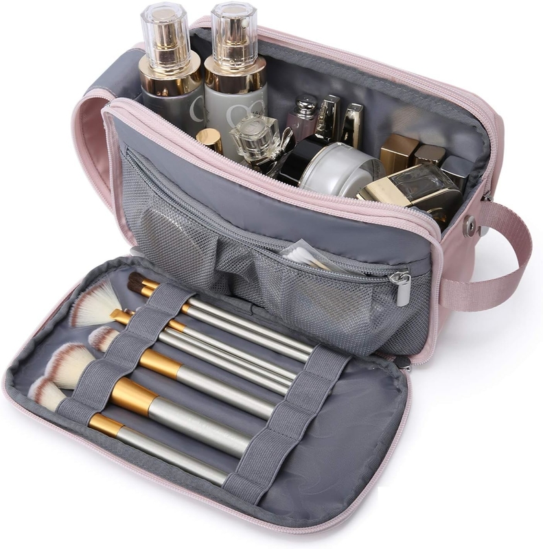 Ροζ Dopp Kit Ανθεκτικό στο νερό ξύρισμα Κοσμητικό Μακιγιάζ Προσαρμοσμένη ταξιδιωτική τσάντα για γυναίκες