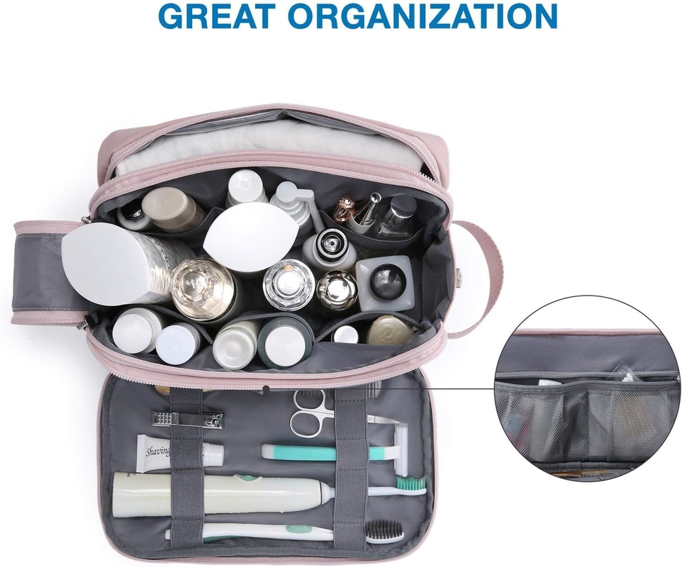 Ροζ Dopp Kit Ανθεκτικό στο νερό ξύρισμα Κοσμητικό Μακιγιάζ Προσαρμοσμένη ταξιδιωτική τσάντα για γυναίκες