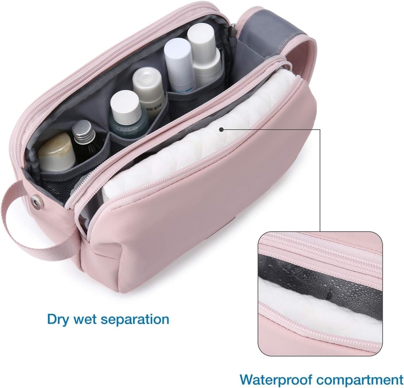Ροζ Dopp Kit Ανθεκτικό στο νερό ξύρισμα Κοσμητικό Μακιγιάζ Προσαρμοσμένη ταξιδιωτική τσάντα για γυναίκες