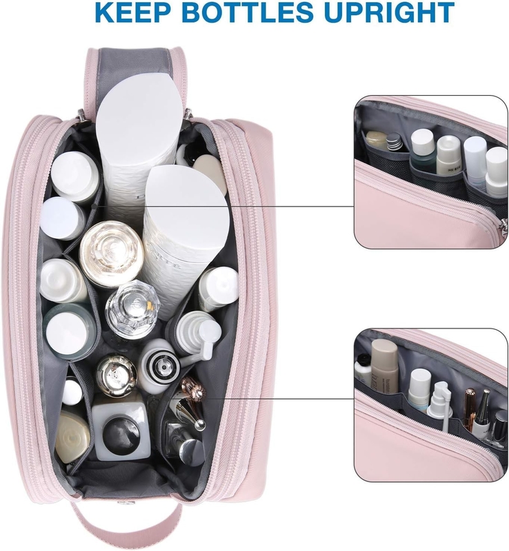Ροζ Dopp Kit Ανθεκτικό στο νερό ξύρισμα Κοσμητικό Μακιγιάζ Προσαρμοσμένη ταξιδιωτική τσάντα για γυναίκες