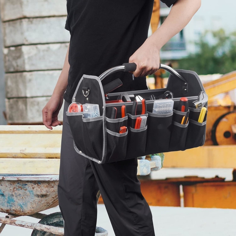 16 ίντσες 26 τσέπες χάλυβα χειριστή Custom ταξιδιωτικό εργαλείο τσάντα με αφαιρούμενο ιμάντα ώμου