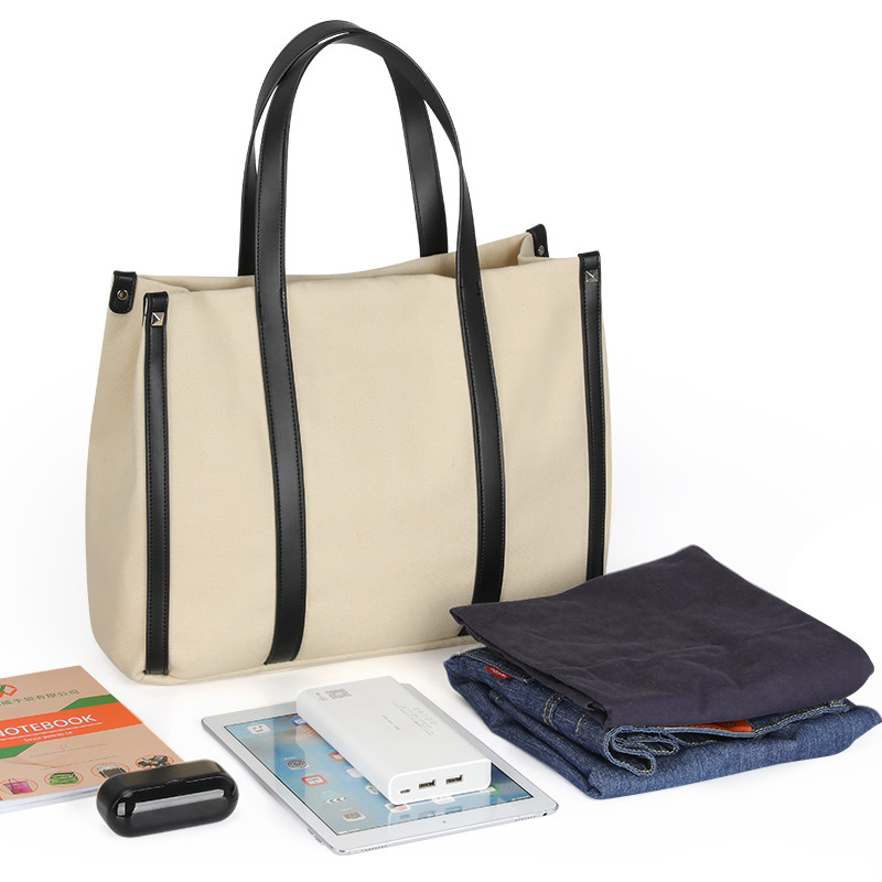 Μεγάλο μέγεθος καμβά Custom shopping bags μικρές λαβές ώμο Tote 15x5x12 