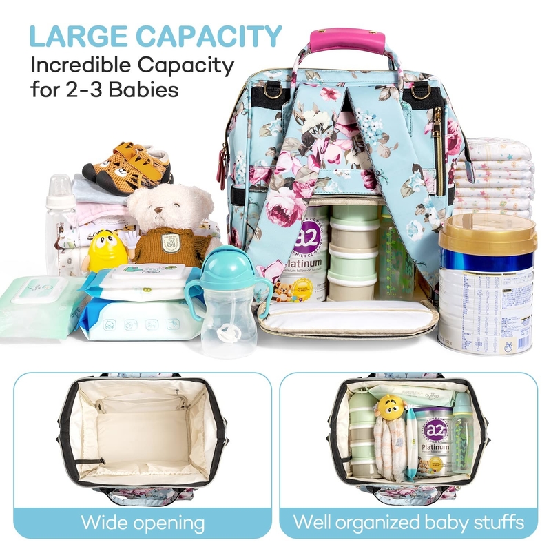 Ανθεκτική Πολυλειτουργία Nappy Custom Travel Diaper Bag Μεγάλη χωρητικότητα Αδιάβροχη για τη μαμά και τον μπαμπά