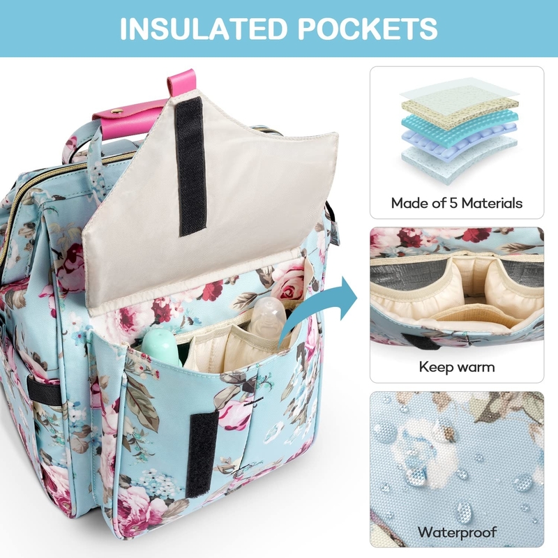 Ανθεκτική Πολυλειτουργία Nappy Custom Travel Diaper Bag Μεγάλη χωρητικότητα Αδιάβροχη για τη μαμά και τον μπαμπά