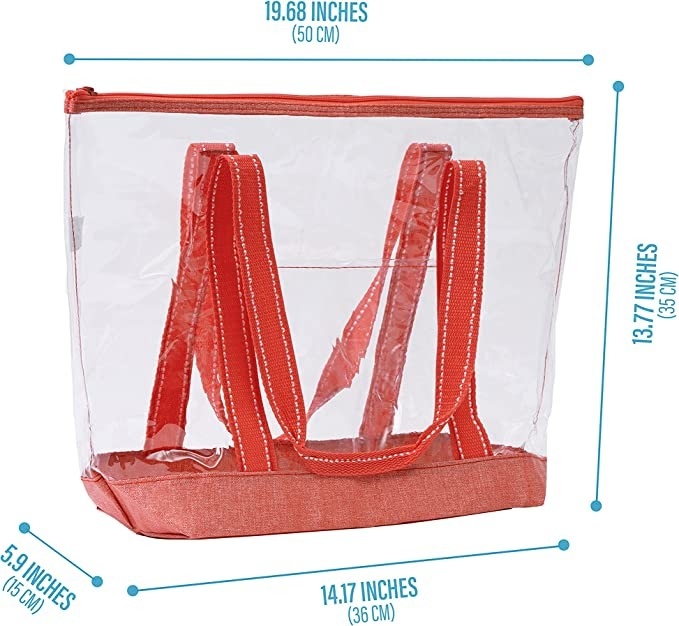 14 ιντσών Custom shopping bags με λογότυπο Pvc Clear Tote Bag Στάδιο εξωτερική πισίνα