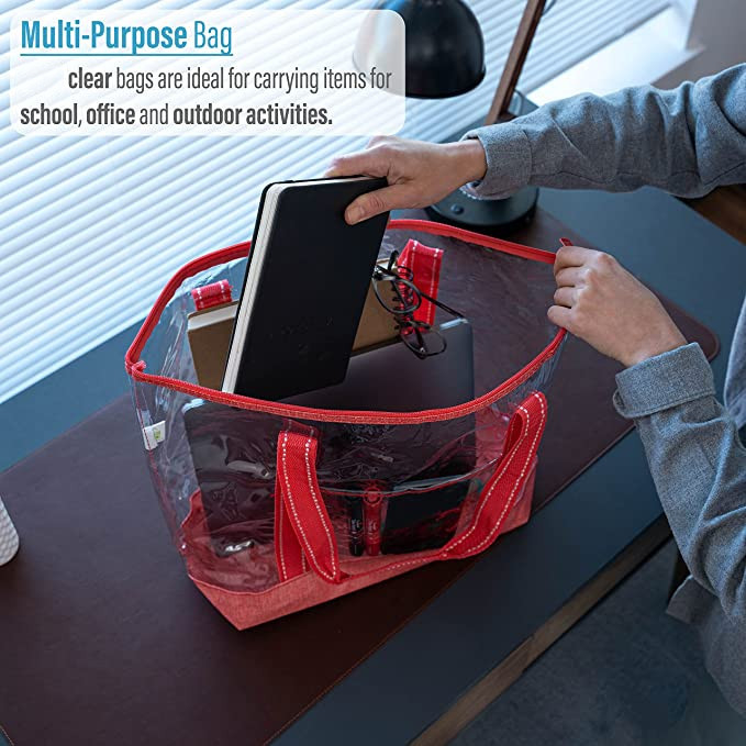 14 ιντσών Custom shopping bags με λογότυπο Pvc Clear Tote Bag Στάδιο εξωτερική πισίνα