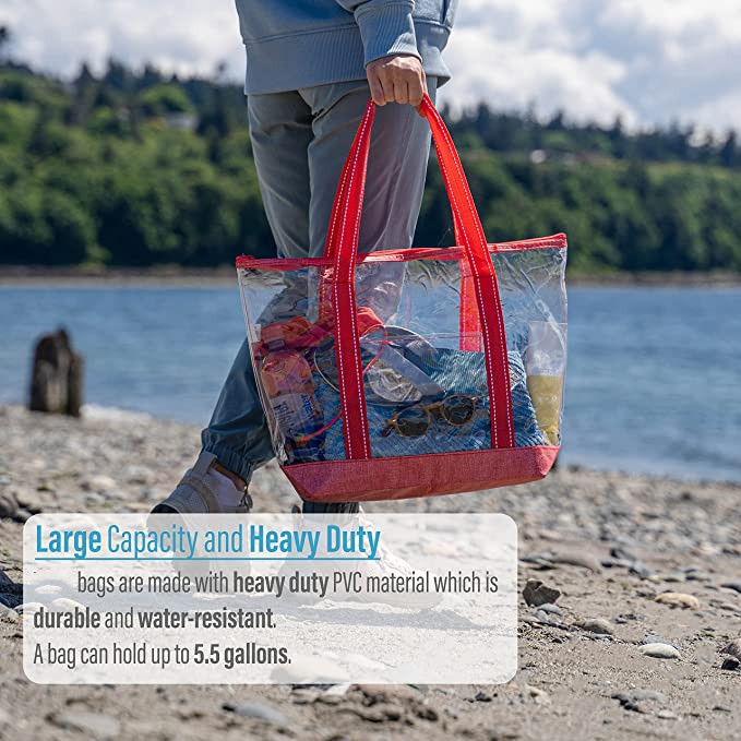 14 ιντσών Custom shopping bags με λογότυπο Pvc Clear Tote Bag Στάδιο εξωτερική πισίνα