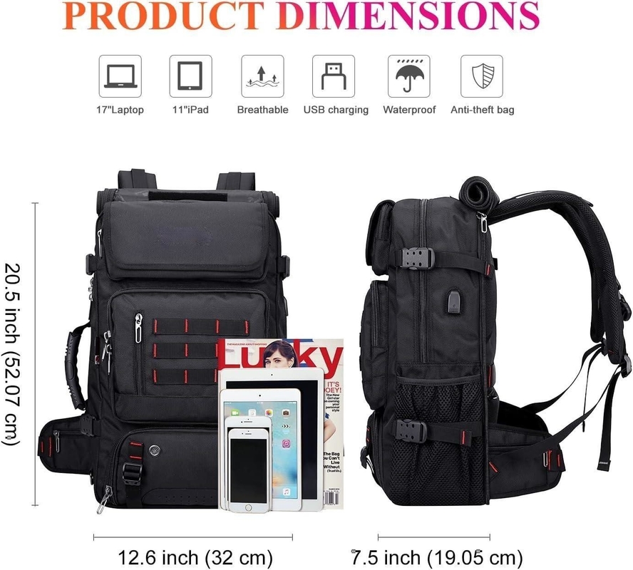 Μαύρη Μεγάλη χωρητικότητα Αεροπορικές Cabrio Nylon Carry on Προσαρμόσιμες βαλίτσες για άνδρες