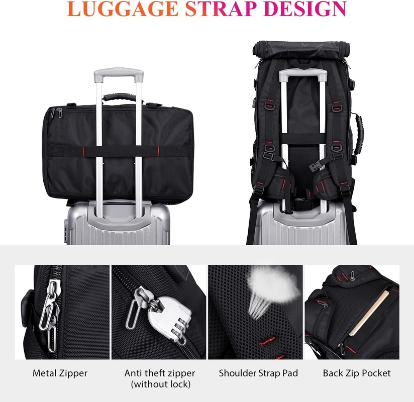 Μαύρη Μεγάλη χωρητικότητα Αεροπορικές Cabrio Nylon Carry on Προσαρμόσιμες βαλίτσες για άνδρες