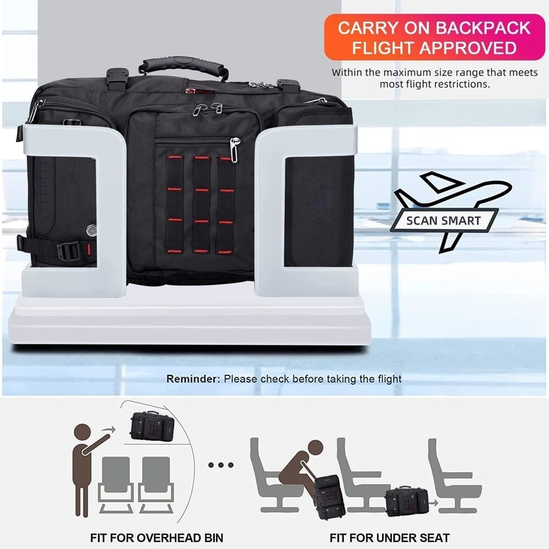 Μαύρη Μεγάλη χωρητικότητα Αεροπορικές Cabrio Nylon Carry on Προσαρμόσιμες βαλίτσες για άνδρες