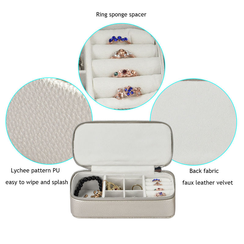 Μακιγιάζ Κοσμήματα Τσάντες Αποθήκευσης Κουτί Δερμάτινο PU Ταξιδιωτικό Φορητό 7x3.15x1.97 